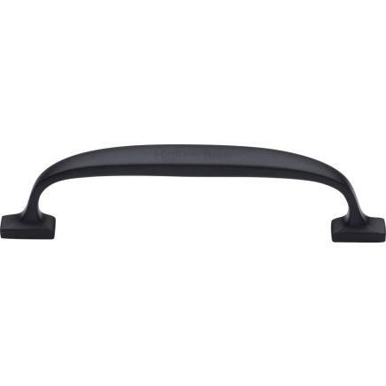 Heritage Brass Cabinet Pull Durham Design 128mm CTC Matt Black Finish