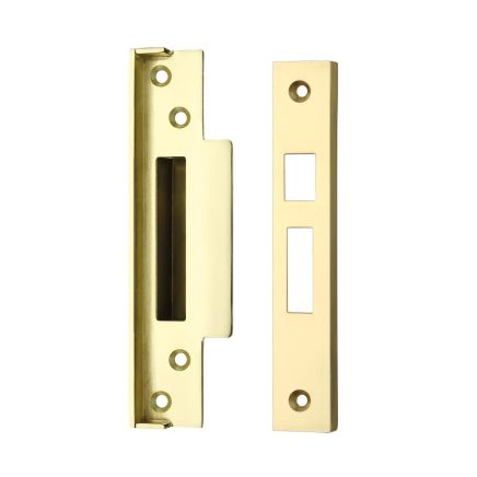 Zoo Hardware Rebate Kit to suit BS 5 Lever Sash Locks - suitable for 64mm and 76mm - contains right and left rebate and sash strike - Brass