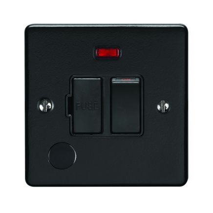 Eurolite Enhance Decorative Switched Fuse Spur With Flex Outlet Matt Black