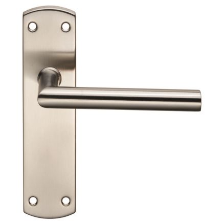 Steelworx Residential Mitred Lever On Latch Backplate - Satin Stainless Steel