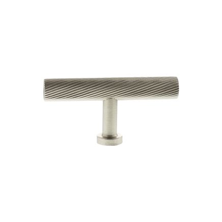 Millhouse Brass Paddington Spiral T-Bar Cabinet Knob Handle - Satin Nickel