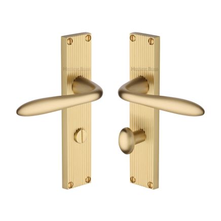 Heritage Brass Sutton Reeded Bathroom set Satin Brass finishUK Design Registration Number 6234524