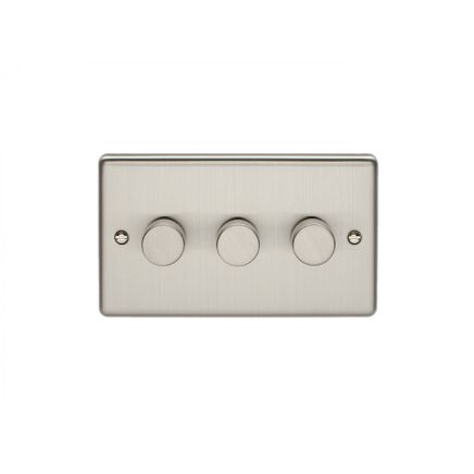 Eurolite Enhance Decorative 3 Gang Dimmer Satin Stainless Steel