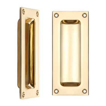 Zoo Hardware Flush Pull - 102 x 45mm 13mm Depth - Polished Brass