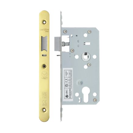 Zoo Hardware 2 Piece - DIN night latch - 72mm c/c - backset 55mm - radius - Brass
