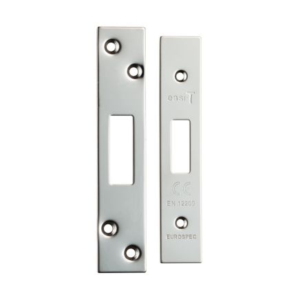 Easi T Forend Strikes & Fixing Pack Deadlocks-Bright Stainless Steel-Square Forend - Bright Stainless Steel