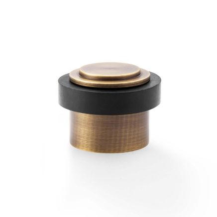 Alexander & Wilks - Plain Floor Mounted Door Stop - Antique Brass