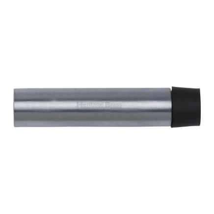 Heritage Brass Cylindrical Door Stop Without Rose 76mm Satin Chrome Finish