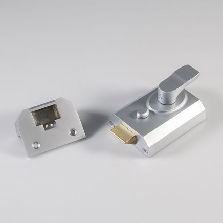 Deadlocking Rim Cylinder Nightlatch 60mm - Satin Chrome