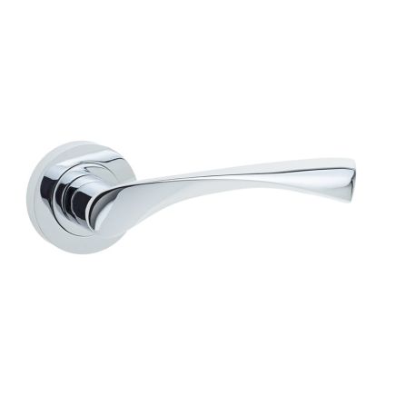 Twirl Door Handle on Rose Polished Chrome - By Frelan Hardware - JV504PC