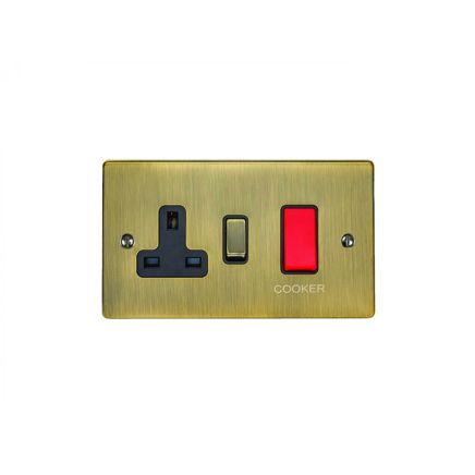 Eurolite Enhance Decorative 45Amp Switch with a socket Antique Brass