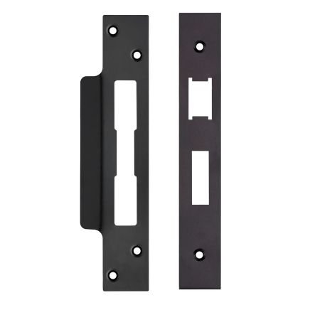 Zoo Hardware Spare Acc Pk for UK Sash Locks - *BLANK* - contains Forend, Strike and Fixing Screws - Black