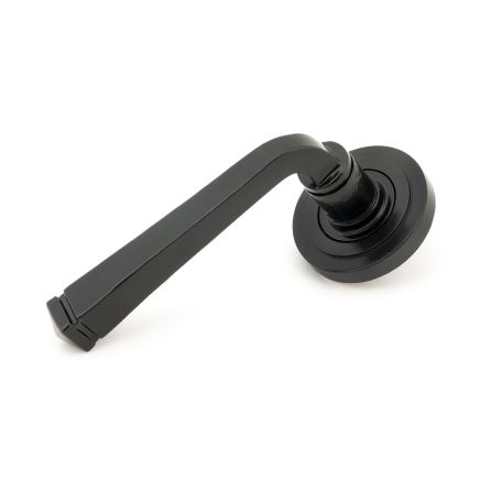 Black Avon Round Lever on Rose Set (Art Deco)