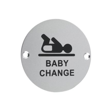 Zoo Hardware Signage - Baby Change - Satin Aluminium