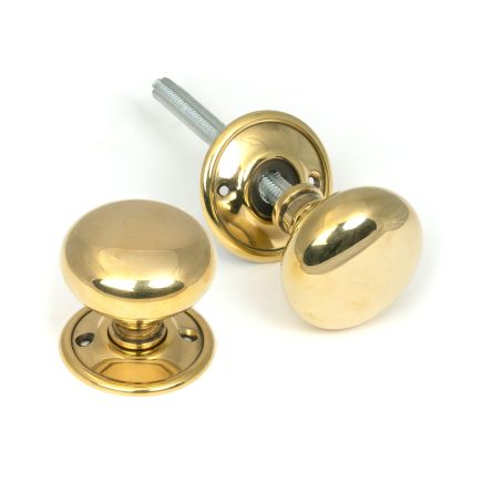 Aged Brass 49mm Mushroom Mortice/Rim Knob Set