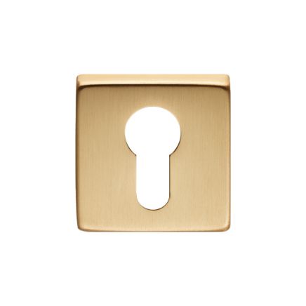 Square Euro Profile Escutcheon - Satin Brass