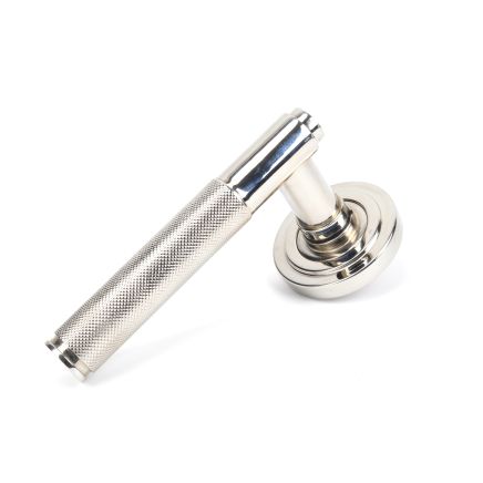 Polished Nickel Brompton Lever on Rose Set (Art Deco)