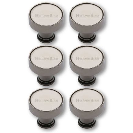 Heritage Brass Cabinet Knob Florence Design 32mm Polished Nickel finish