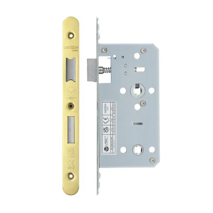 Zoo Hardware 2 Piece - DIN bathroom - 78mm c/c - backset 55mm - radius - Gold