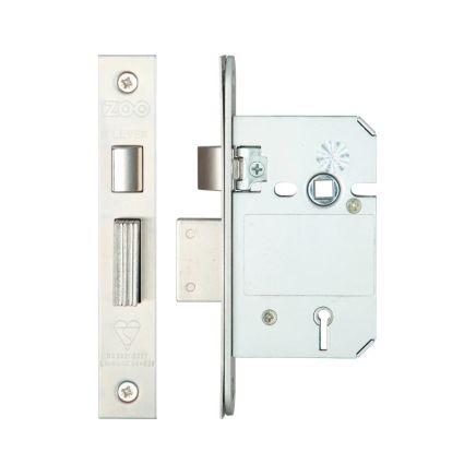 Zoo Hardware British Standard 5 Lever Sashlock - 64mm - Satin Stainless