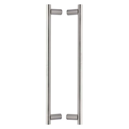 Heritage Brass Back to Back Door Pull Handle Round Bar Design 489mm Satin Nickel Finish