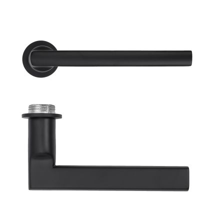 Zoo Hardware Varese Lever on 32mm Round Mini Rose - Black