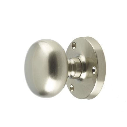 Jedo Mushroom Mortice Door Knobs 60mm Diameter Satin Nickel - By Frelan Hardware - JV35SN