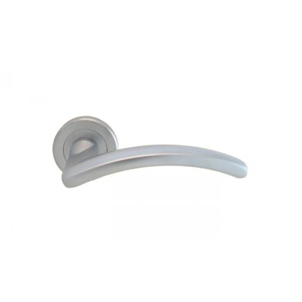 Serozzetta Design Lever On Round Rose - Satin Chrome
