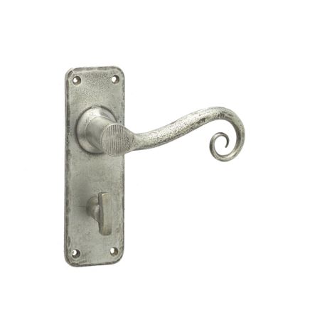 Chester Suite Door Handles on Bathroom Plate Pewter - By Frelan Hardware - HF200B