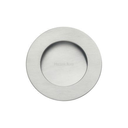 Round Flush Pull Satin Chrome finish
