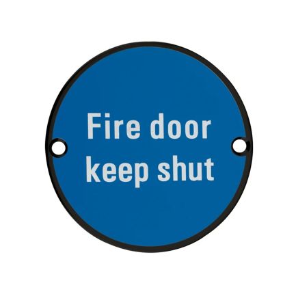 Zoo Hardware Fire Door Keep Shut - 76mm dia - Black