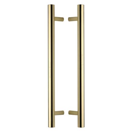 Heritage Brass Back to Back Door Pull Handle Bar Design 457mm Polished Brass Finish