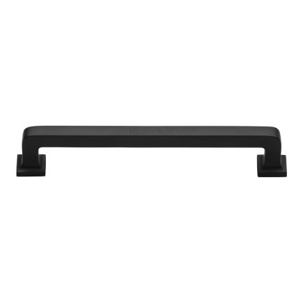 Heritage Brass Cabinet Pull Square Vintage Design 203mm CTC Matt Black Finish