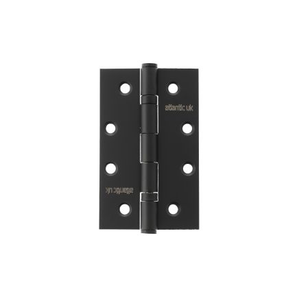 Atlantic Slim Knuckle Ball Bearing Hinges 4" x 2.5" x 2.5mm - Matt Black (Pair)