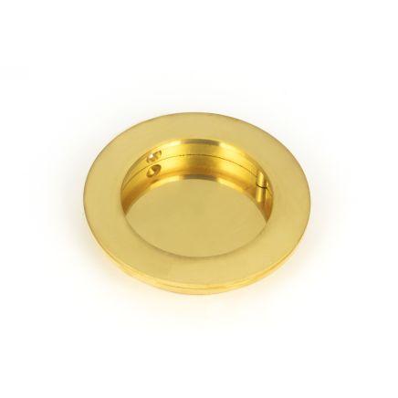 Polished Brass 75mm Plain Round Pull