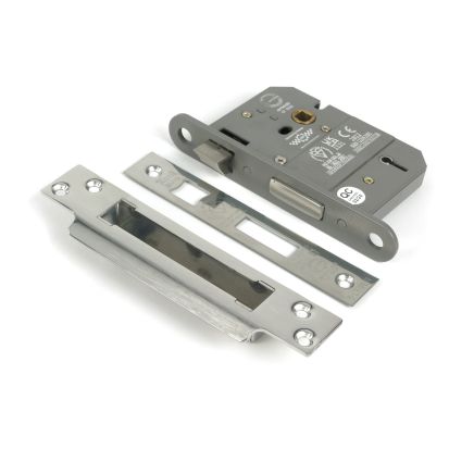 Polished SS 3" 5 Lever BS Sash Lock