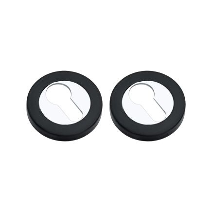 Euro Profile Escutcheon Black/Chrome