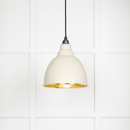 Hammered Brass Brindley Pendant in Teasel