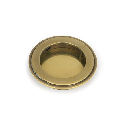 Aged Brass 75mm Art Deco Round Pull