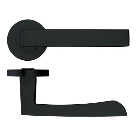 Zoo Hardware Mensa lever on round rose - Black