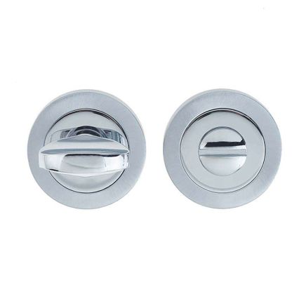 Jedo Dual Turns & Releases 50mm Round Rose no Indicator Polished Chrome / Satin Chrome - By Frelan Hardware - JV422PCSC