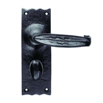 Traditional V Lever On Wc Backplate - Black Antique