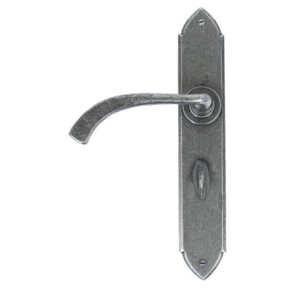 Pewter Gothic Curved Sprung Lever Bathroom Set
