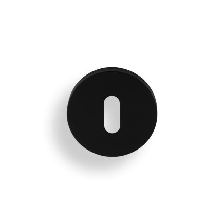 Valli Lock Profile Push-on Round Rosette Escutcheon - Matt Black PVD