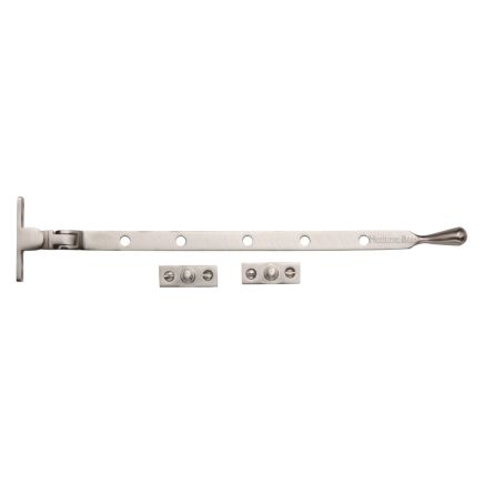 Heritage Brass Casement Window Stay Ball Design 12" Satin Nickel finish