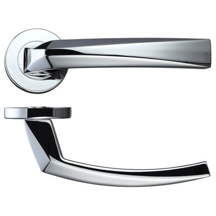 Zoo Hardware Hydra lever on round rose - Polished Chrome