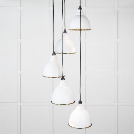 Hammered Brass Brindley Cluster Pendant in Flock