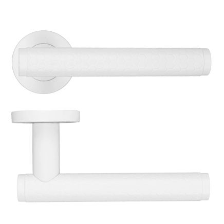 Zoo Hardware Favo Lever On Round Rose - White