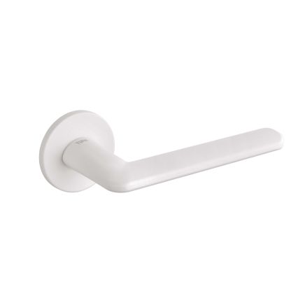 Tupai Rapido 5S Line Tavira Lever Door Handle on 5mm Slimline Round Rose - White (Pair)
