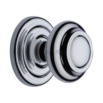 Heritage Brass Centre Door Knob Round Design 3 1/2" Polished Chrome Finish